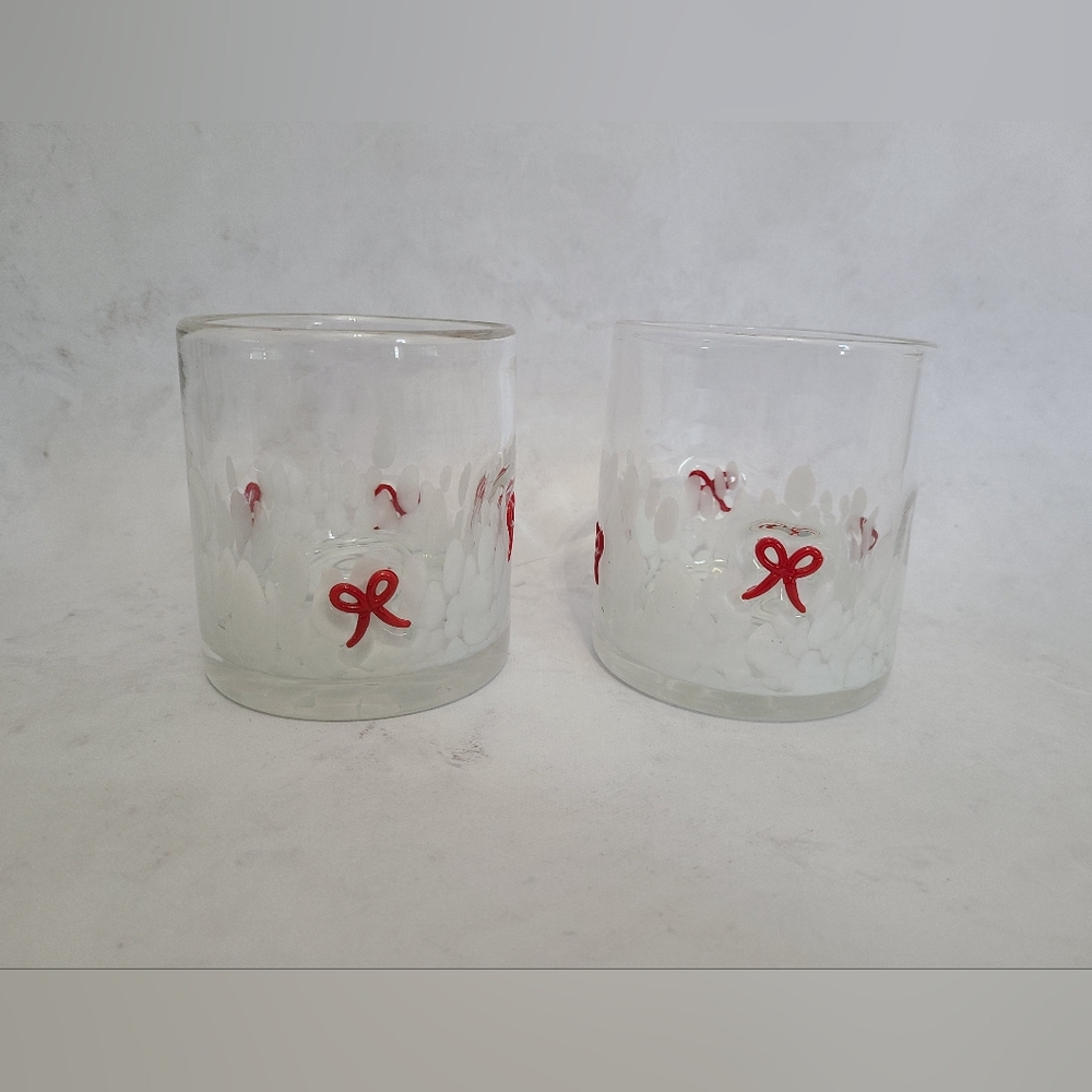 Viral Icon Confetti Drinking Glasses With Bow Icons - Set Of Two (2)
